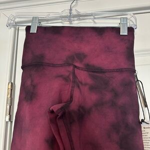 Nancy Rose Performance Burgundy Tie-Dye Leggings